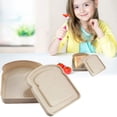 thumbnail image 1 of Oleegame 1PC Kids Snack Boxes For School Reusable Sandwich Containers Bread Snack Meals Plastic Shaped Food Storage Bread Boxes Beige, 1 of 9