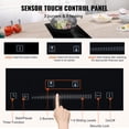 thumbnail image 3 of KFFKFF Sleek Electric Stove Top, Size 20 x 11.6 inch, Features Two Heating Zones, 240V Ceramic Cook Surface, Touch Control, Timer & Child Lock, 9 Adjustable Heat Levels for Diverse Culinary Tasks, 3 of 9