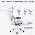 thumbnail image 2 of AKDSteel Chaise de Bureau Ergonomique en Maille avec Dossier Haut, Accoudoirs 3d Réglables, Repose-Pieds Rétractable et Roues pour la Maison Ou le Bureau, 2 of 7