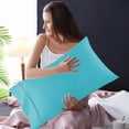 thumbnail image 4 of yulier 2Pcs Microfiber Queen Pillow Cases, Solid Color Super Soft Skin-friendly Cozy Pillowcases with Envelope Closure, Wrinkle, Fade and Stain Resistant Pillow Covers, 20x36, Blue, 4 of 5