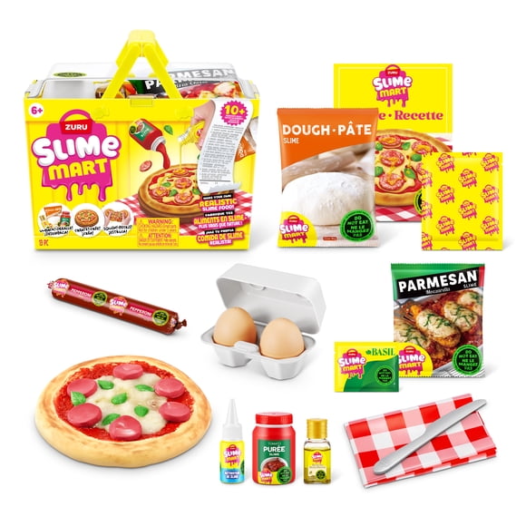 Slime Mart Small Basket Pizza by ZURU - Play Food Themed DIY Slime Kit for Kids Ages 6+
