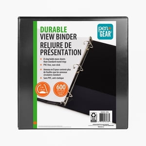 PEN+GEAR 3" DURABLE VIEW BINDER, C'est le D-Ring. BLACK