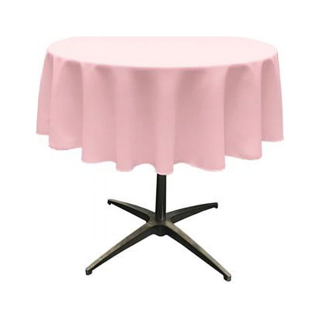LA Linen TCpop58R-PinkLgtP37 Polyester Poplin Tablecloth, Light Pink - 58 in. Round