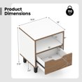 thumbnail image 3 of Gymax Nightstand Mid Century Modern Bedside Table w/ Drawer Open storage Shelf, 3 of 8
