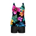 thumbnail image 4 of FAVIPT Women's Floral Tummy Control Swimwear Modest Two Piece Tankini Set Blouson Boyshorts Bathing Suit Multicolor,M, 4 of 6