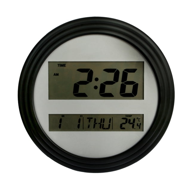 Home Trends Black Digital Wall Clock