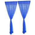 thumbnail image 2 of 2 Panel Kitchen Curtain Sheer Valance Balcony Door Window Voile Drape Deep Blue - 200x200cm, 2 of 9