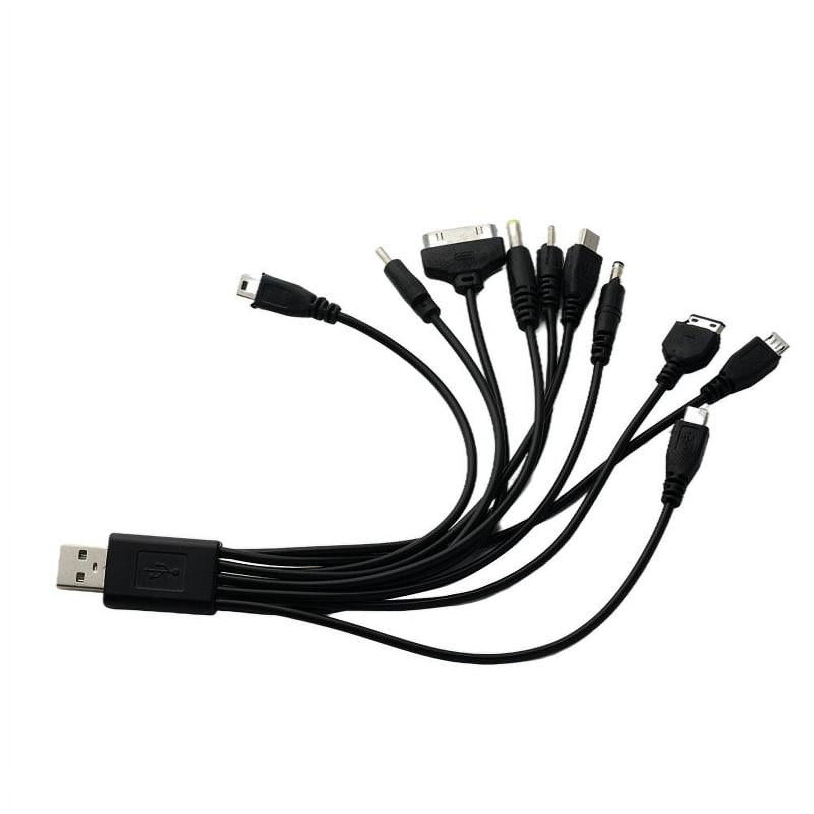 10-in-1 Universal USB Charging Cable with Multiple Connectors for Smartphones and Tablets