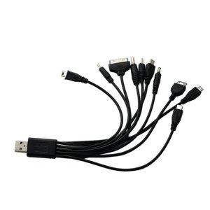 10-in-1 Universal USB Charging Cable with Multiple Connectors for Smartphones and Tablets
