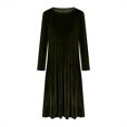 thumbnail image 4 of Bocqde Robe en Velours Doré pour Femmes Grande Taille Mode Décontractée à Manches Longues à Col Rond Robe Automne Hiver Douce et Confortable Robe Midi pour Femmes, 4 of 6