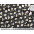 thumbnail image 3 of Soimoi Black polyester Crepe Fabric Swirl & Fruit Jar Kitchen Print Fabric by the Yard 52 Inch Wide, 3 of 3