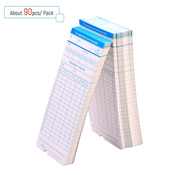 Amdohai 90pcs/ Pack Time Cards Timecards Monthly 2-sided 18 * 8.4cm for Employee Attendance Time Clock Recorder