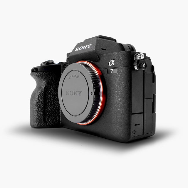 Sony Alpha ILCE-7M4 Mirrorless Camera, featuring a 33MP full-frame Exmor R CMOS sensor and 4K video recording capabilities, shown in a black body-only configuration. The camera includes an ergonomic grip, E-mount compatibility, and advanced autofocus for professional photography and videography. Positioned at a slight angle to highlight its compact design and durable build.