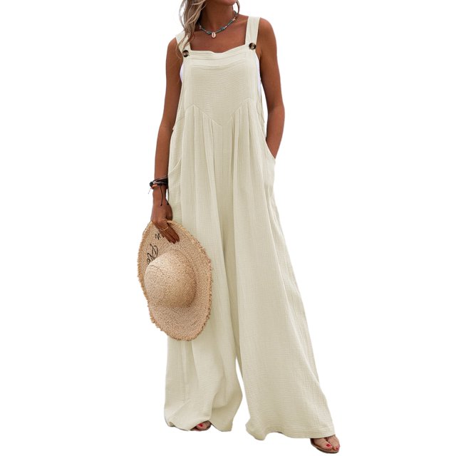Innerwin Women's Sleeveless Romper, Beige, M