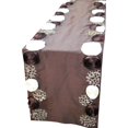 thumbnail image 1 of The HomeCentric Silk Chocolate Ivory Satin Ribbon Flower Table Runner 16 x 90 Inch with Sequins Embroidered Brown, 1 of 10