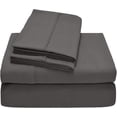 thumbnail image 1 of Alive Pixels Sheet Set Dark Grey Solid 100 Percent Cotton 4-Pc Sheet Set with 18 Inch Pocket 200TC (Full, Dark Grey), 1 of 5