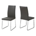 thumbnail image 3 of Monarch Specialties Dining Chair, Set Of 2, Side, Upholstered, Kitchen, Dining Room, Pu Leather Look, Metal, Grey, Chrome, Contemporary, Modern, 3 of 3