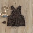 thumbnail image 3 of Toddler Girls Summer Sling Jumpsuit Sleeveless Solid Color/Leopard Print Suspender Shorts, 3 of 7