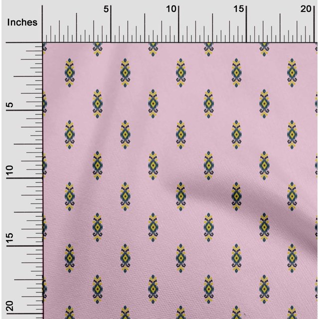 oneOone Georgette Viscose Fabric Ethnic Ikat Print Sewing Fabric BTY 42 Inch Wide