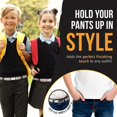 thumbnail image 4 of Kids Elastic Adjustable Strech Belt With Silver Square Buckle - Off White, 4 of 4