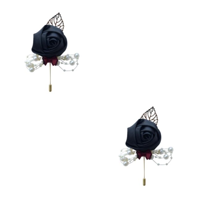 Youkk Cloth Chic And Stylish Brooch Pin Fashion Statement With Exquisite Piece Modern Minimalist Corsage black 2Set