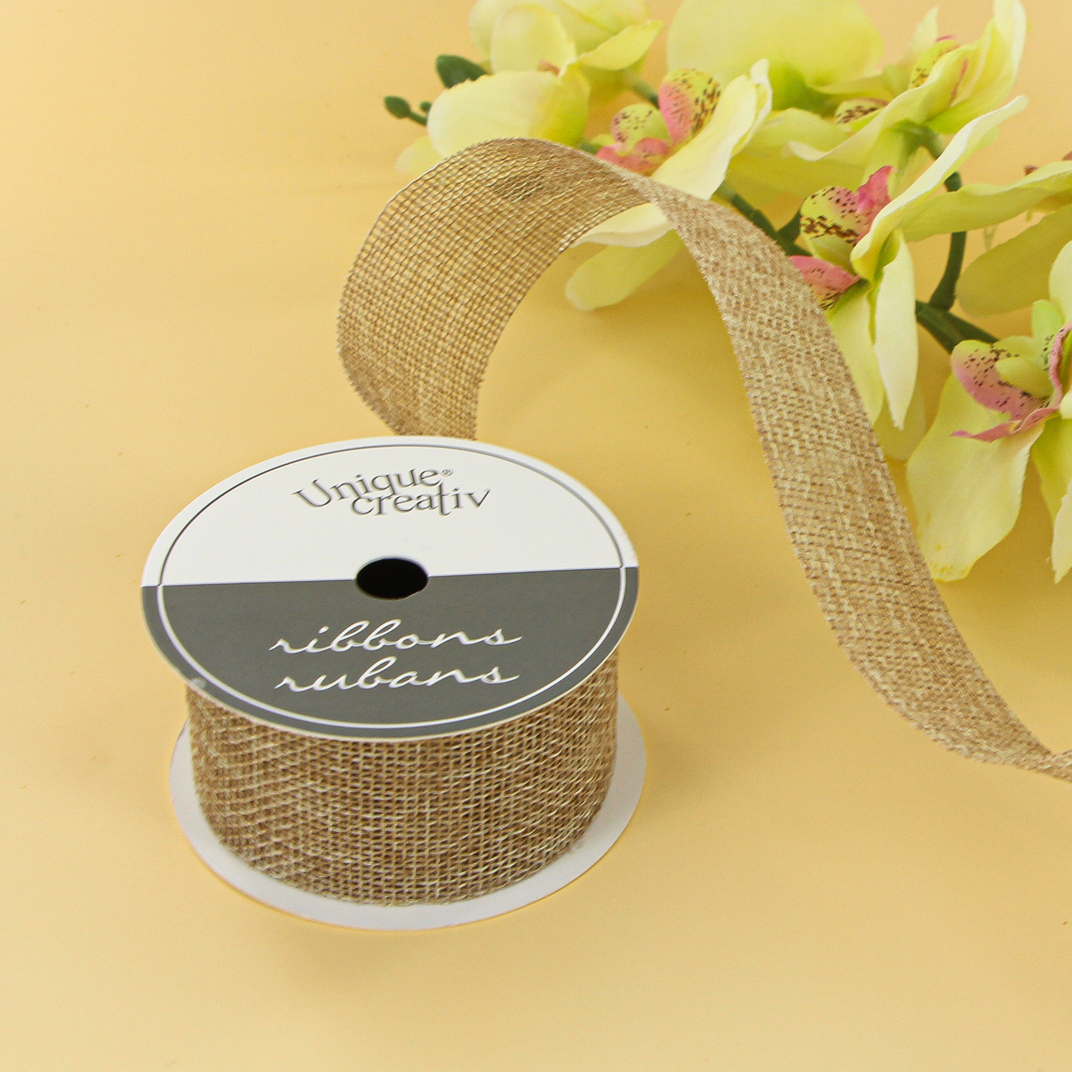 UNIQUE CREATIV Saddle Ribbon naturel 38 mm (1.5 in) × 2.74 m (1½ in × 3 yd), 2.74 m (9 ft)