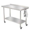 thumbnail image 1 of BeesClover Stainless Steel Table for Prep & Work with Backsplash, Kitchen Heavy Duty Table with Adjustable Under Shelf and Foot for Restaurant, Home and Hotel, 1 of 6