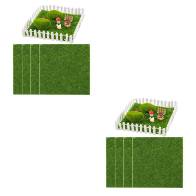 Baohd 4pcs ABS Scratch-Proof Artificial Grass Lawn For Low-Maintenance Gardens Low Maintenance Flocking 2Set