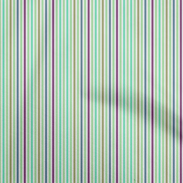 oneOone Rayon Light Green Fabric Stripes Sewing Material Print Fabric By The Yard 56 Inch Wide