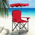 thumbnail image 3 of Costway Chaise de Plage Pliante Portable avec Porte-Gobelets Sac Camping Randonnée Plein Air Rouge, 3 of 10