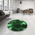thumbnail image 4 of Ahgly Company Machine Washable Indoor Square Transitional Dark Forest Green Area Rugs, 6' Square, 4 of 7