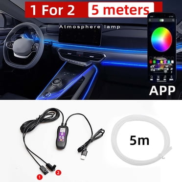 SPOORYYO Car Interior Lights, LED Lights Strip, Bluetooth App Control Neon Lights for Cars with Music Sync, USB Powered