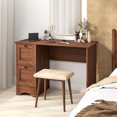 thumbnail image 4 of Costway 43" Home Office Desk with Charging Station Compact Study Writing Desk Walnut, 4 of 10
