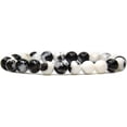 thumbnail image 1 of Natural Zebra Jasper Gemstone 8mm Round Beads Stretch Bracelet 7" Unisex, 1 of 5