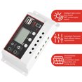 thumbnail image 3 of UPGRATOR 20A Solar Charge Controller with Digital Display and Timer for Lithium Batteries White, 3 of 8