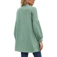 thumbnail image 2 of Avamo Ladies Cardigan Open Front Outwear Solid Color Knit Cardigans Lightweight Tunic Tops Work Dark Green XL, 2 of 3