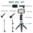 thumbnail image 2 of Amdohai Portable Smartphone Video Kit Phone Video Rig with LED Fill Light 5500K/3200K + Cardioid Microphone + Adjustable Phone Holder + Mini Desktop Ballhead Tripod for Phone Vlog Video Recording Li, 2 of 7