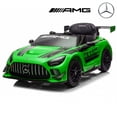 thumbnail image 1 of Licensed Mercedes-AMG GT3 24V Kids Ride-On Racing Car with Premium Leather Seat, High-Speed Performance 24V Power Wheels, Motorized Track Toy with Parent Remote, Green, 1 of 8