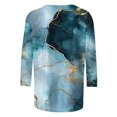 thumbnail image 3 of UPPADA Blouses pour Femmes Grande Taille à Manches 3/4, T-Shirts à Imprimé Floral Teintable, Chemises Décontractées Tendance à Col Rond, Chandails Confortables à Enfiler, Hauts Blouses Mignons d'Été, Chemises à Manches 3/4 pour Femmes, Économie, 3 of 5