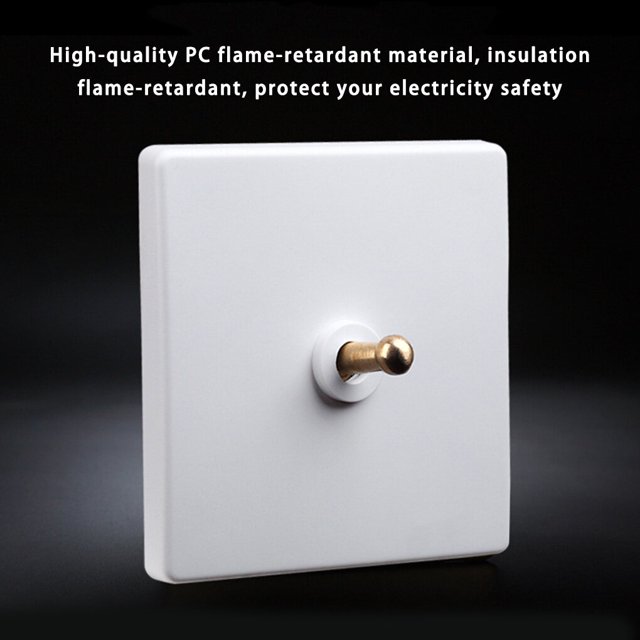 Langgg Switch Wall Button Socket Lever Toggle Control White Improvement Antique Household Brass Light Panel Accessory Supply Connector 2