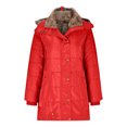 thumbnail image 1 of IROINID Manteau Anorak Court à Capuche pour Femme, Couleur Unie, Manches Longues, Chaud, Automne, Ouvert à l'Avant, Coupe Ample, Manteau à Fermeture Éclair, Hauts, Rouge, 1 of 5