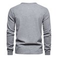 thumbnail image 5 of Yuyuzo Men Basic Tops Long Sleeve 1/4 Button Notch V Neck Cozy Fall Casual Shirts Blouse Solid Color, 5 of 5