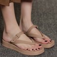 thumbnail image 1 of Sandales Rouges pour Femmes Sandales d'Été Confortables et Décontractées pour Femmes avec Talons Compensés Pantoufles à Plateforme Sandales Blanches en Liquidation, 1 of 4