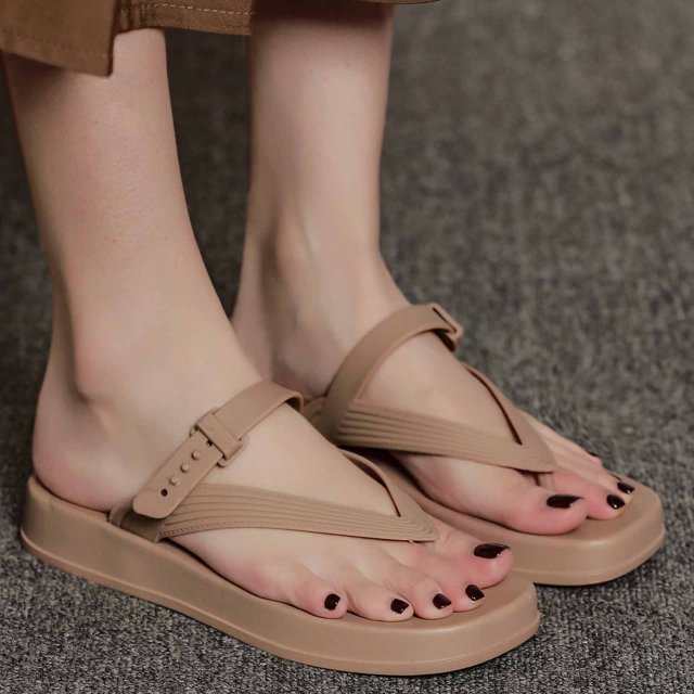 Sandales Rouges pour Femmes Sandales d'Été Confortables et Décontractées pour Femmes avec Talons Compensés Pantoufles à Plateforme Sandales Blanches en Liquidation