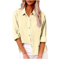 thumbnail image 1 of Timegard Chemises à Manches Longues pour Femmes Grande Taille en Coton et Lin Hauts Légers Automne Décontracté Blouse Ample, 1 of 8