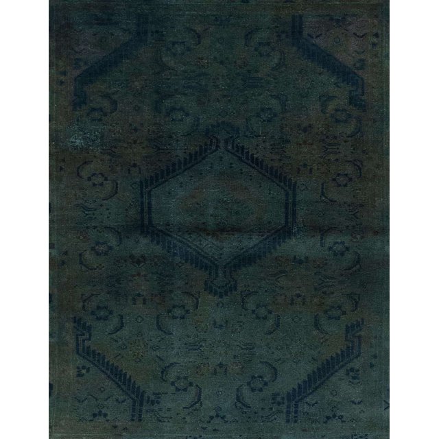 Ahgly Company Indoor Rectangle Abstract Dark Slate Gray Green Oriental Area Rugs, 3' x 5'
