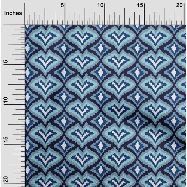 oneOone Polyester Lycra Fabric Ogee Flame Stitch Decor Fabric Printed BTY 56 Inch Wide