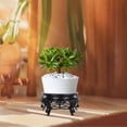 thumbnail image 2 of HLONK 2 Pcs Plateau Extérieur Intérieur Support à Fleurs Petit Porte-Plante 14x14cm Noir, 2 of 8