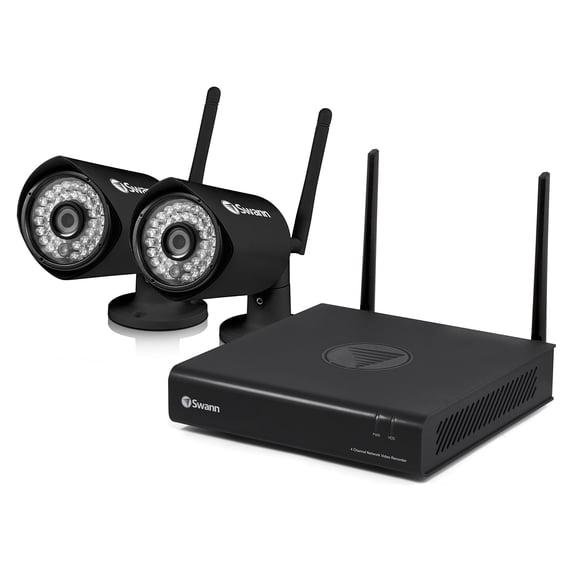 Swann SWNVW-GUAEYE-CL 1080p Wireless Monitoring System with 2X WiFi Cameras Black
