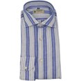 thumbnail image 1 of Borrelli Chemise Bleu et Blanc pour Homme LINEN Robe à Rayures - 41-16 (L), 1 of 1